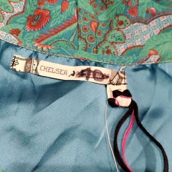 Chelsea & Violet Sherwood Forest Green Paisley Long Sleeve Dress Sz S New - Picture 10 of 13